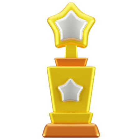 Trofeo dorado con estrella  3D Icon