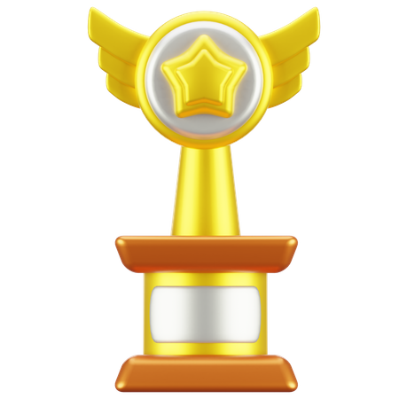 Trofeo dorado con estrella  3D Icon