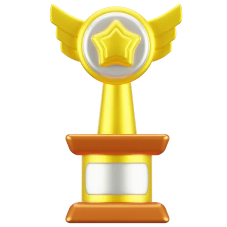 Trofeo dorado con estrella  3D Icon