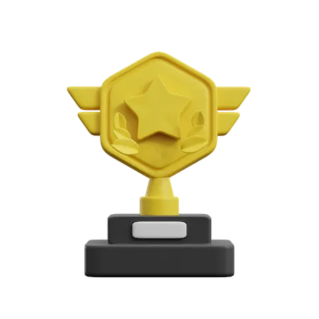 Trofeo estrella  3D Icon