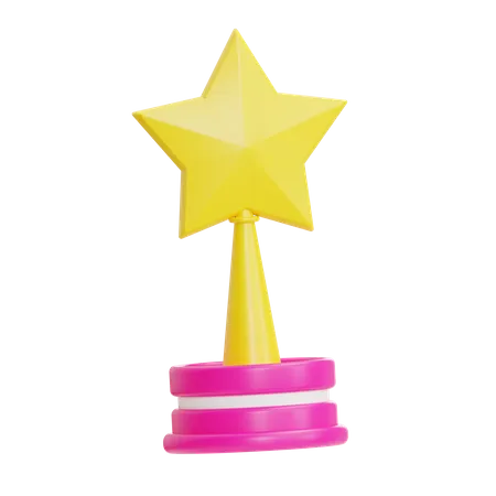 Trofeo estrella  3D Icon