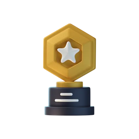 Trofeo estrella  3D Icon