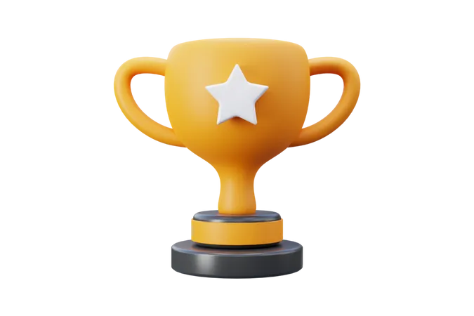 Trofeo estrella  3D Icon