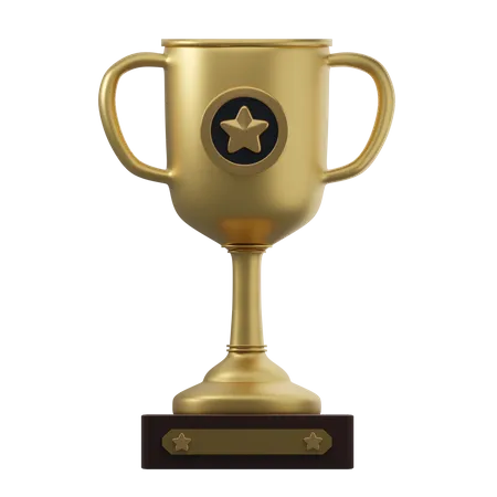 Trofeo estrella dorada  3D Icon