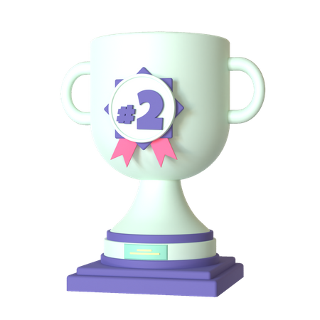 Trofeo del segundo lugar  3D Illustration