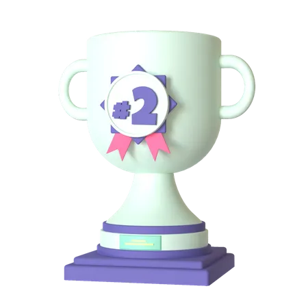 Trofeo del segundo lugar  3D Illustration