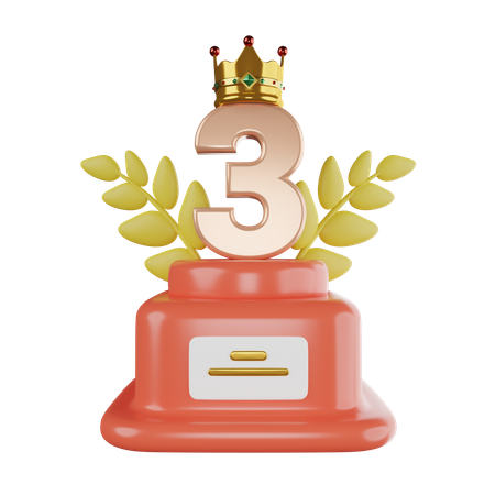 Trofeo del tercer ganador  3D Icon