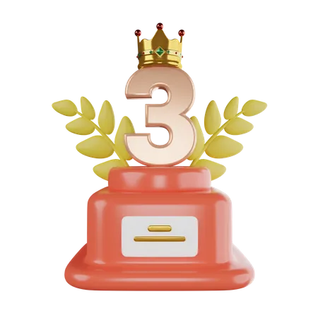 Trofeo del tercer ganador  3D Icon