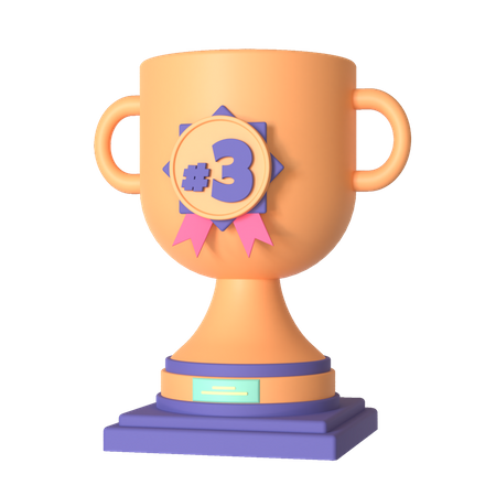 Trofeo del tercer lugar  3D Illustration