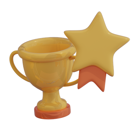 Troféu com estrela  3D Icon