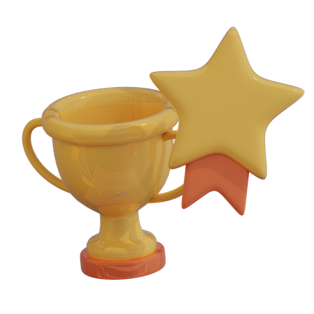 Troféu com estrela  3D Icon