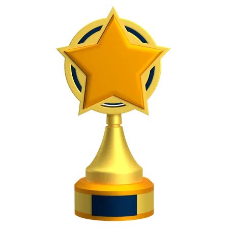 Troféu de ouro com estrela  3D Icon