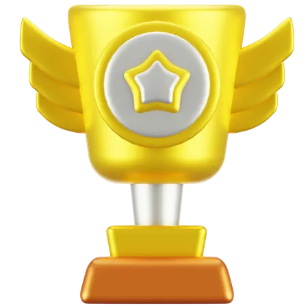 Troféu de ouro com estrela  3D Icon