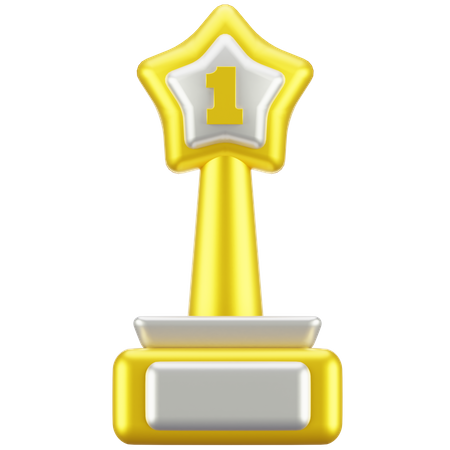 Troféu de ouro com número um  3D Icon