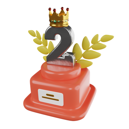 Segundo troféu vencedor  3D Icon