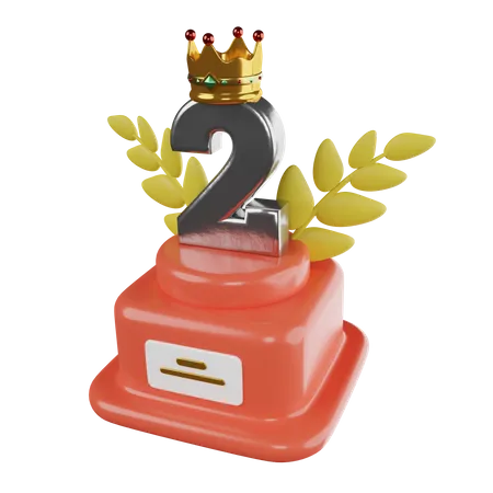 Segundo troféu vencedor  3D Icon