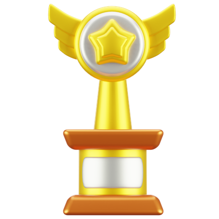 Troféu de ouro com estrela  3D Icon