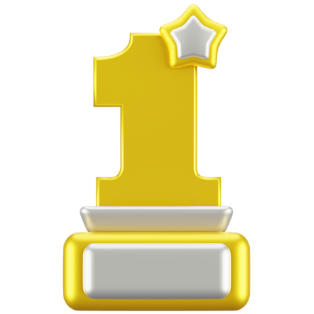 Troféu de ouro número um  3D Icon