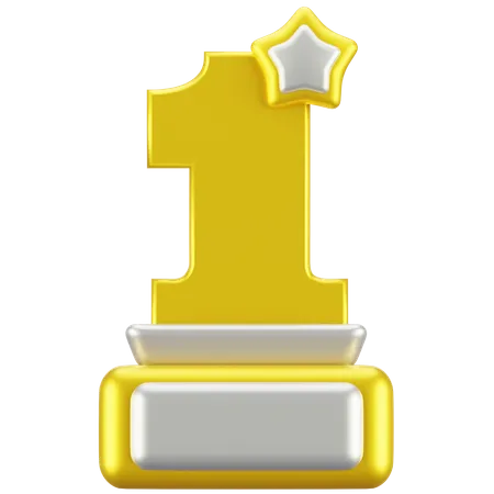 Troféu de ouro número um  3D Icon