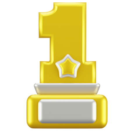 Troféu de ouro número um  3D Icon