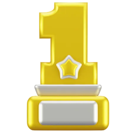 Troféu de ouro número um  3D Icon