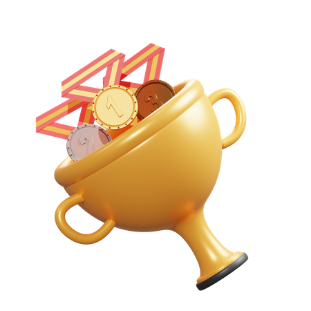 Troféu e Medalha  3D Illustration