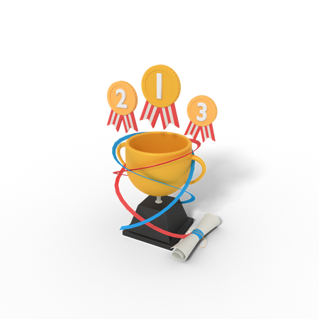 Troféu de educação de campeão  3D Illustration