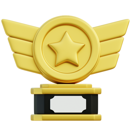 Troféu estrela alada  3D Icon