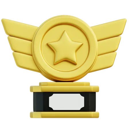 Troféu estrela alada  3D Icon