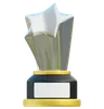 troféu de vidro estrela