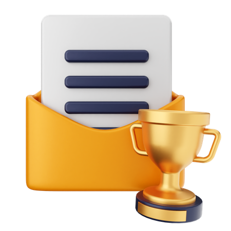 Mensagem de correio de troféu  3D Icon