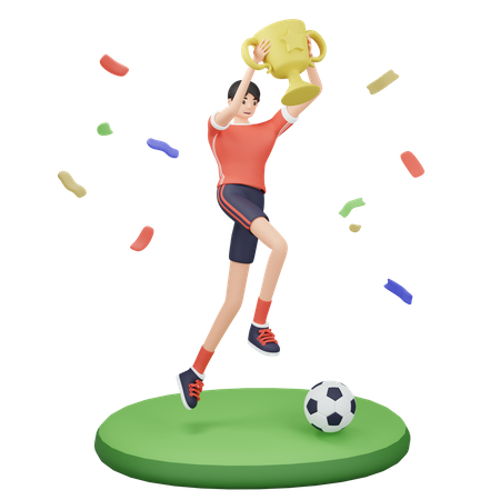 Troféu vencedor do jogador de futebol  3D Icon