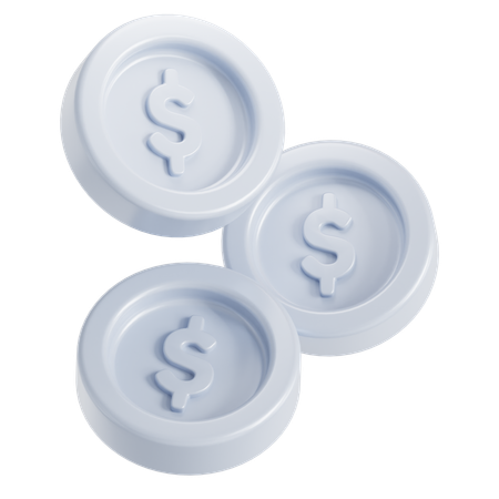 Trois pièces d'argent  3D Icon