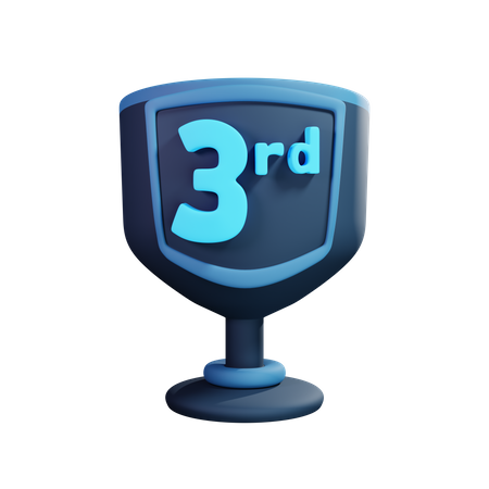 Troisième trophée  3D Illustration
