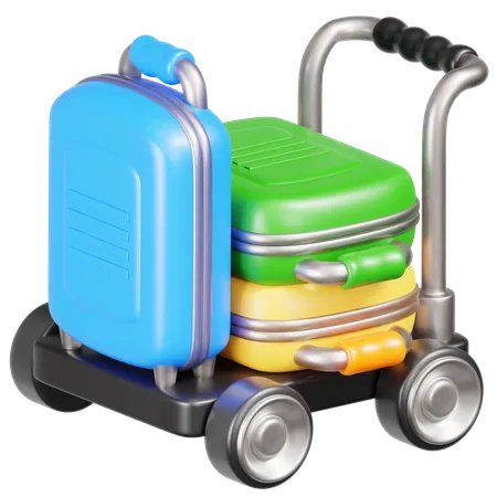 Trolley and Bag  3D Icon