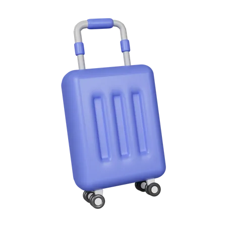 3 D Blue Suitcase Travel Packing Icon Icon Isolated On White Background 3 D Rendering Illustration Clipping Path 3D Icon