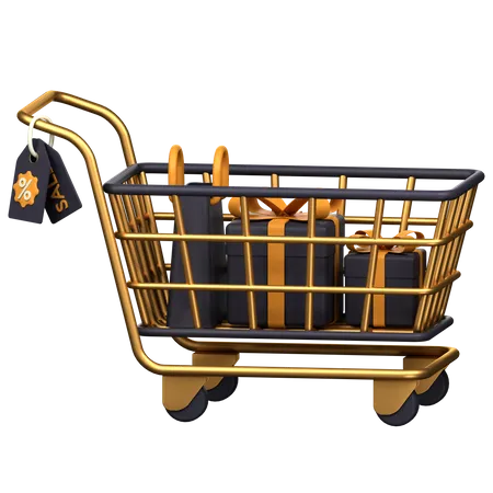 Black Friday Trolley 3 D Icon 3D Icon