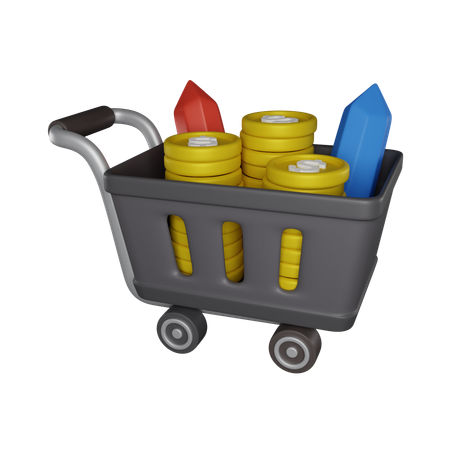 Trolley Money  3D Icon