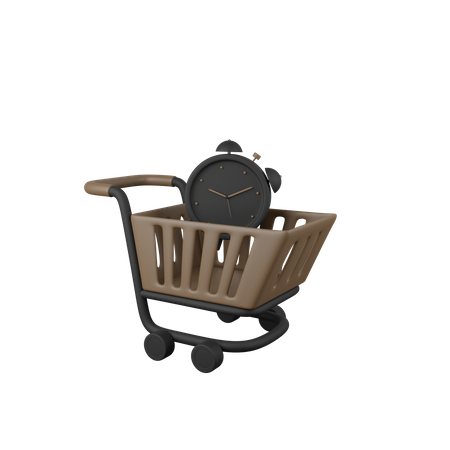 Trolley with clock 3D Icon