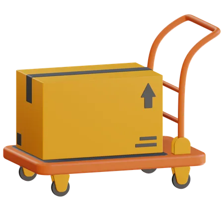 Trolley With Package Box  3D Icon