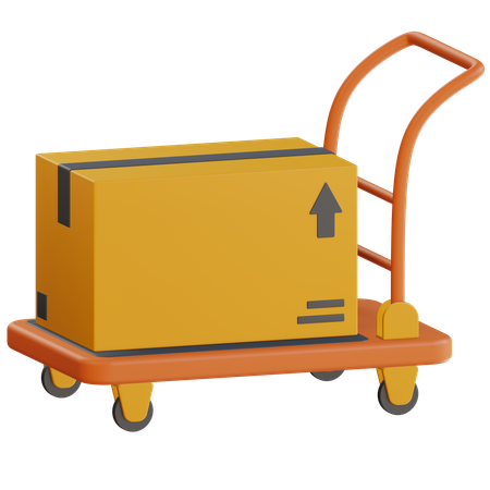 Trolley With Package Box 3D Icon