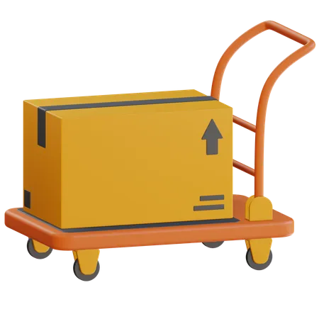 Trolley With Package Box 3D Icon