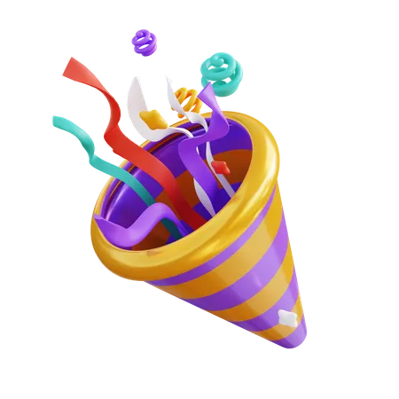 Trombeta De Ano Novo De Ilustracao 3 D 3D Icon