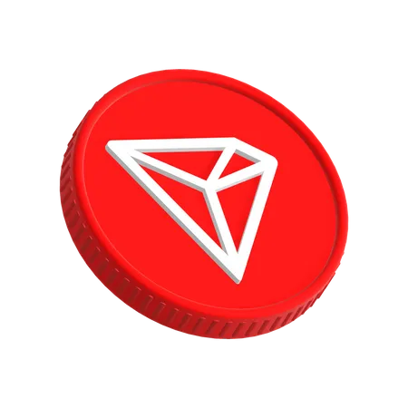 Toncoin TRX Logotype Coin In Original Color Style 3D Icon