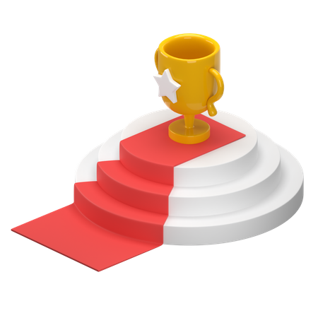 Trophäe auf dem Podium  3D Icon