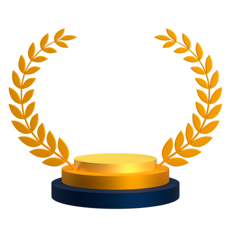 Trophée d'or avec rizière  3D Icon