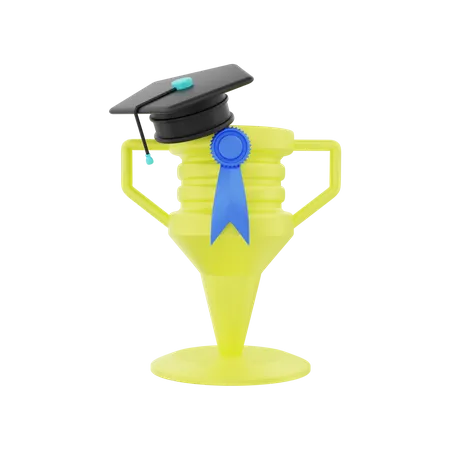 Trophée de remise des diplômes  3D Illustration