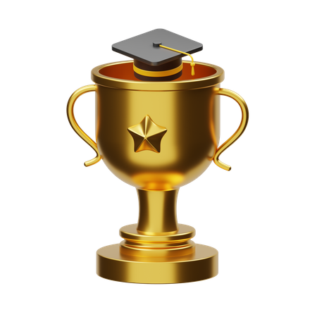 Trophée de remise des diplômes  3D Illustration