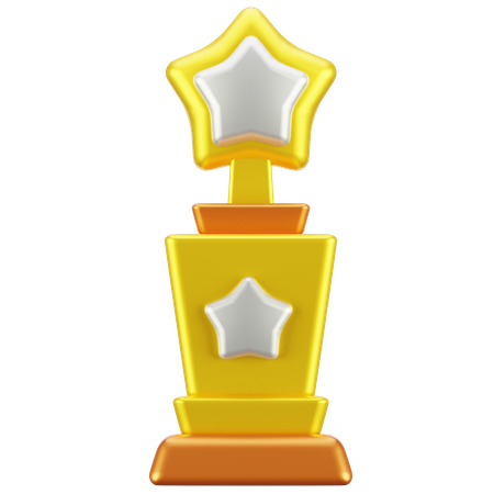 Trophée d'or avec étoile  3D Icon