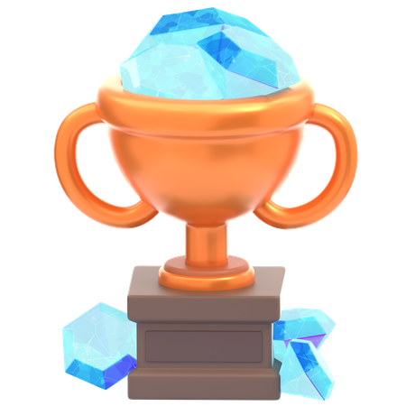 Trophée rempli de pierres précieuses  3D Icon